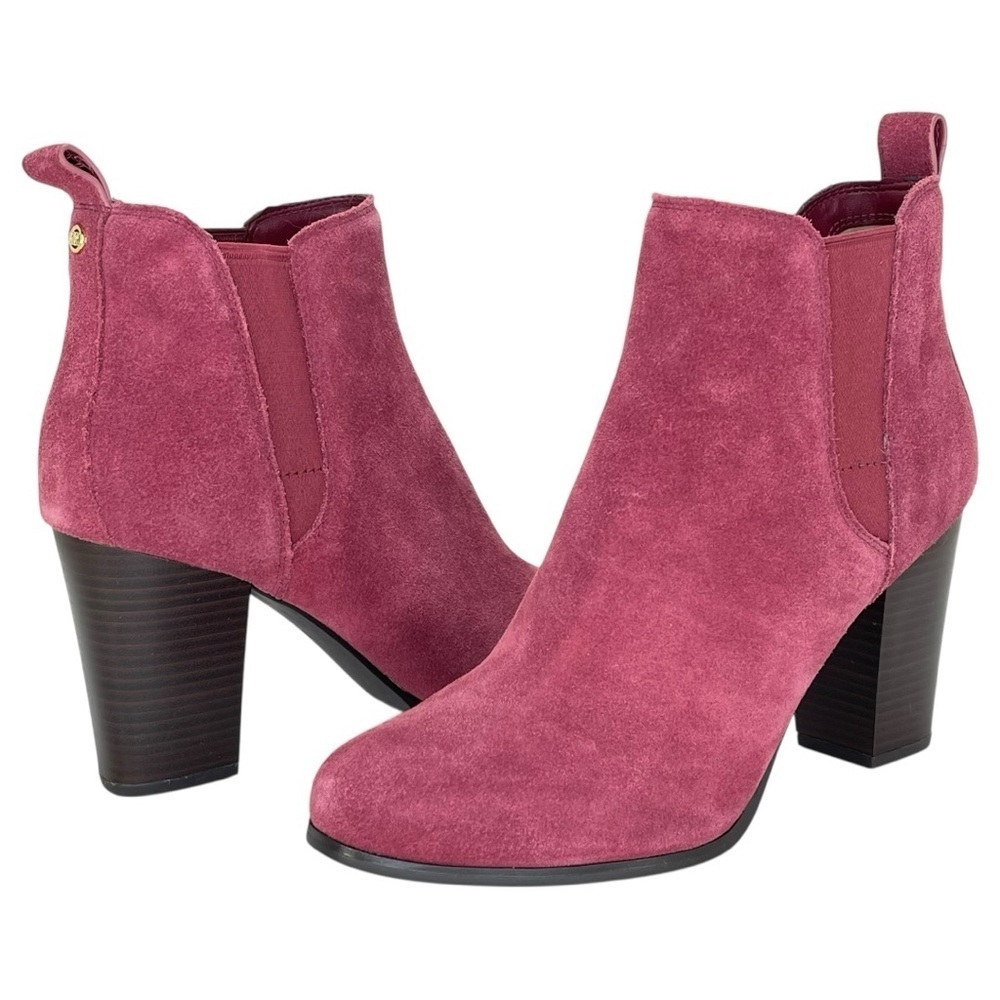 Michael Kors Evaline Mulberry Suede Leather Womens Ankle Boots Size 9.5M - Picture 10 of 12